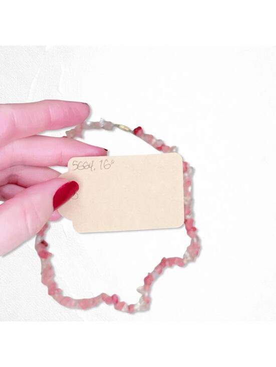 5664gc. Pink Stone Necklace - Picture 6 of 6